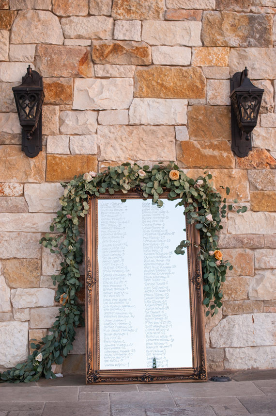 Mirror escort card display Inspiration