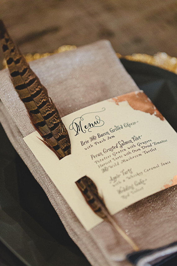 Rustic wedding menu