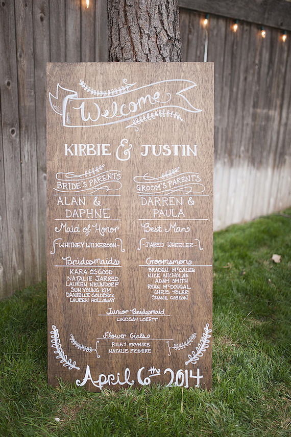 Wooden wedding signage