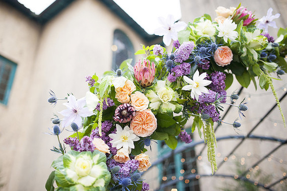 Floral wedding altar