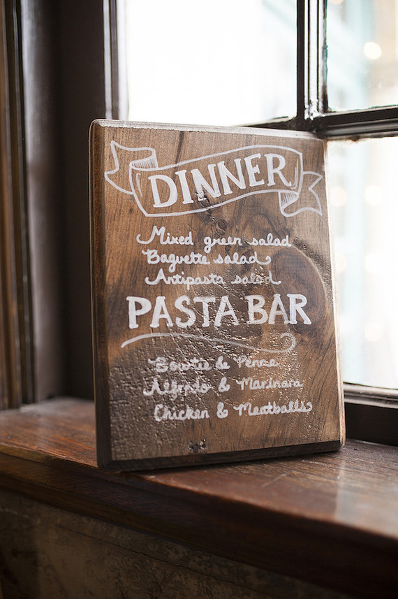 Wooden wedding menu