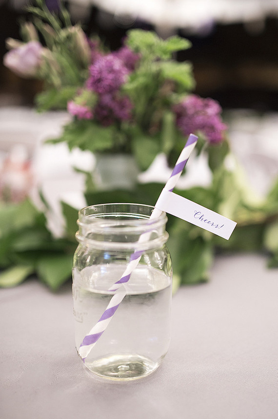 Purple cocktail stirrers
