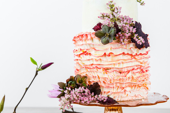 Colorful spring wedding cake