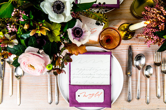 Colorful spring place setting