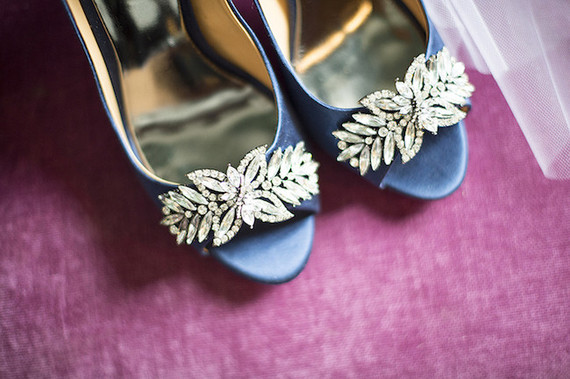 Blue wedding shoes