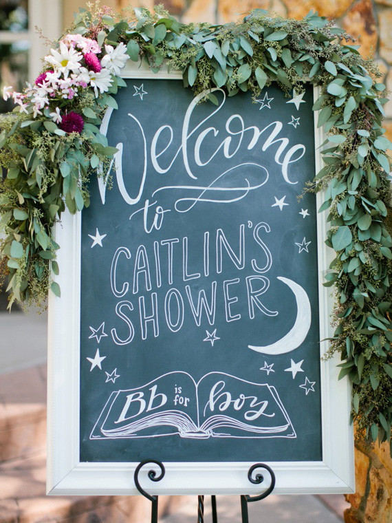 Chalkboard sign for baby shower