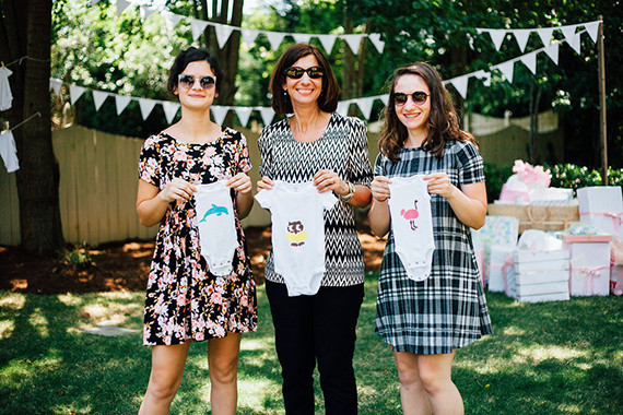 diy onesies at a baby shower