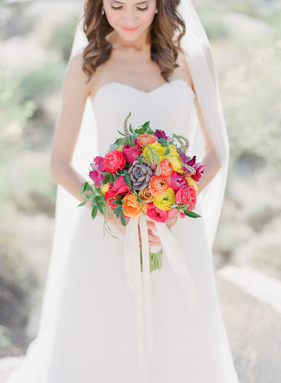 Colorful bridal bouquet