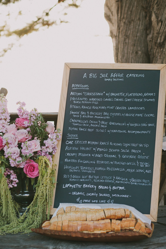 Chalkboard menu