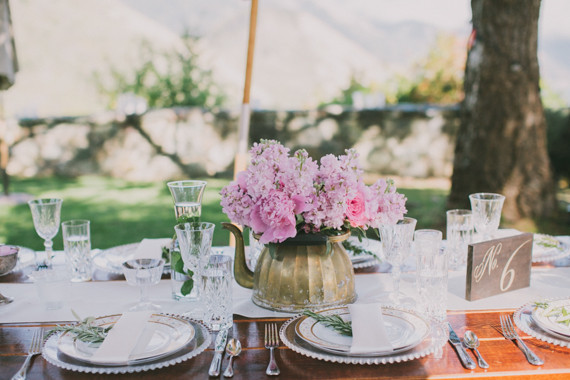 Rustic wedding tablescape