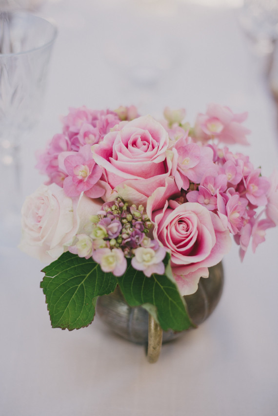 Pink wedding florals
