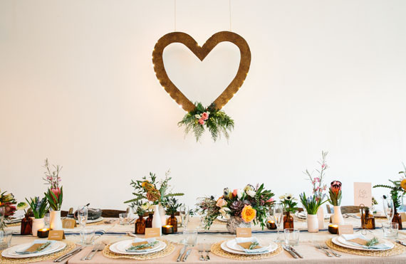 Whimsical wedding tablescape