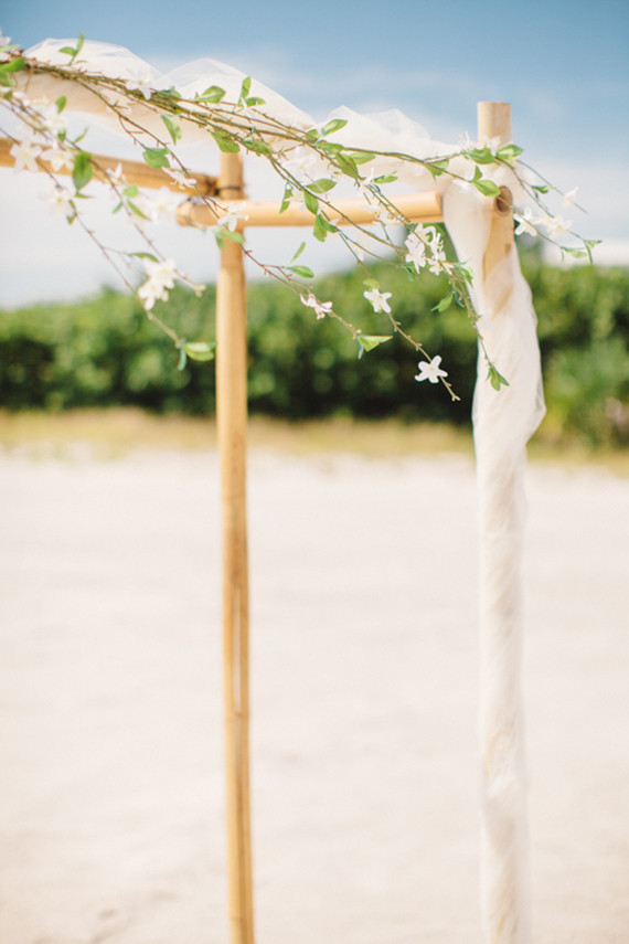 Beach wedding altar