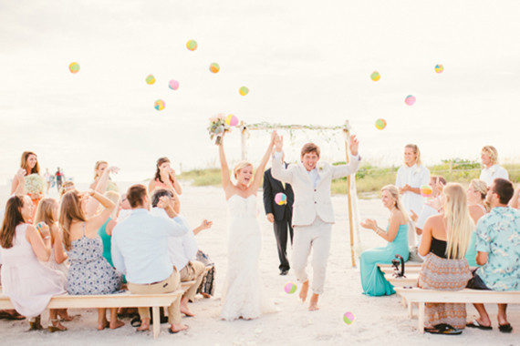 Beach wedding ceremony
