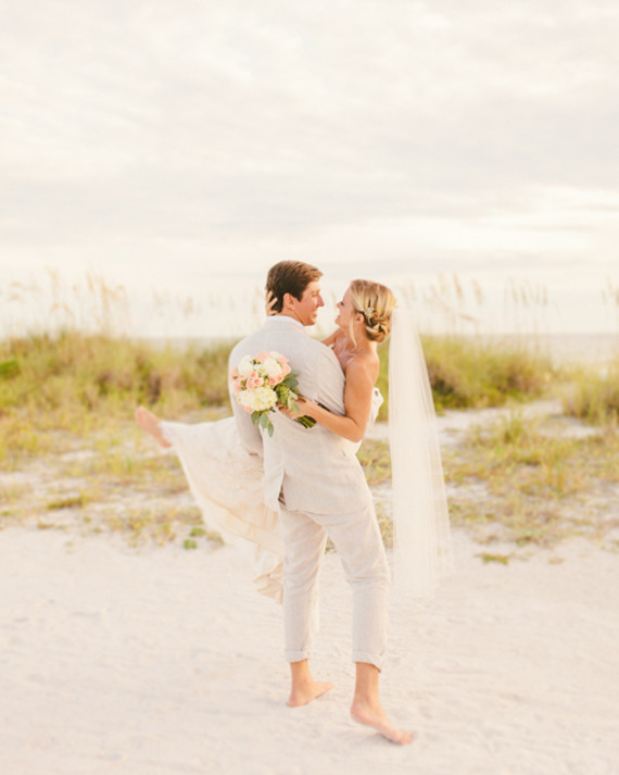Beach wedding portrait