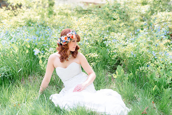 Garden bridal portrait