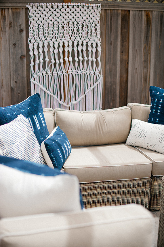 indigo pillows and macrame