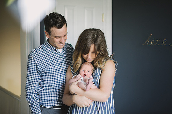 sophisticated nursery design and newborn photos