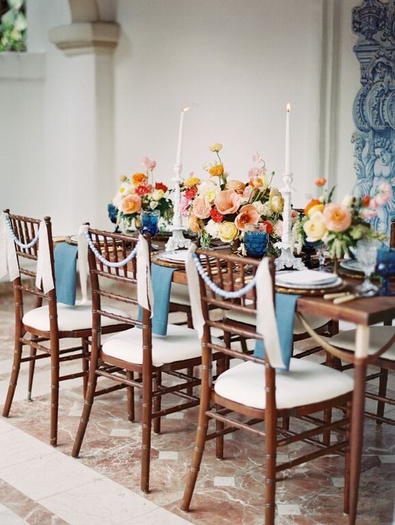 Vintage Spanish inspired wedding tablescape