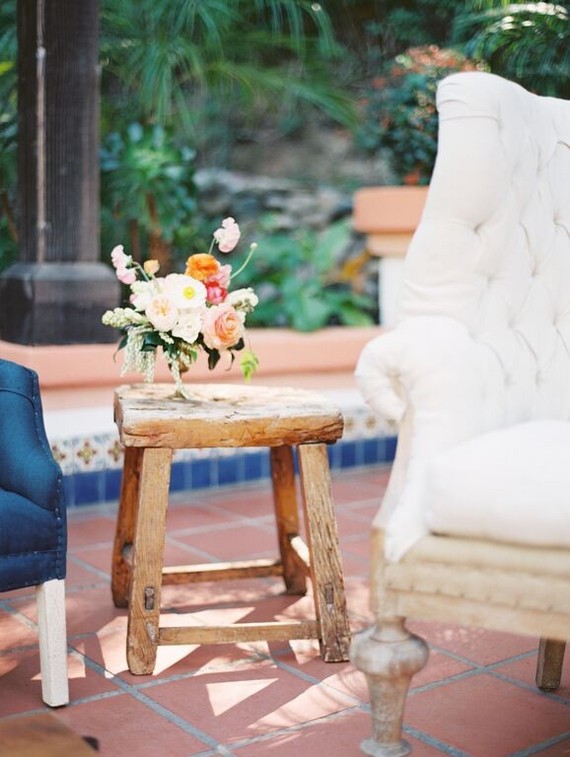 Colorful wedding floral arrangements