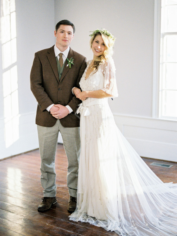 Rustic fall wedding portrait