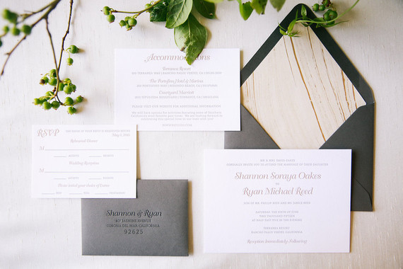 Elegant wedding invitation suite