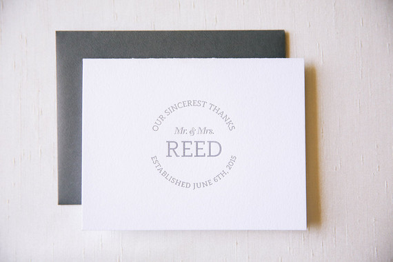 Elegant wedding thank you cards