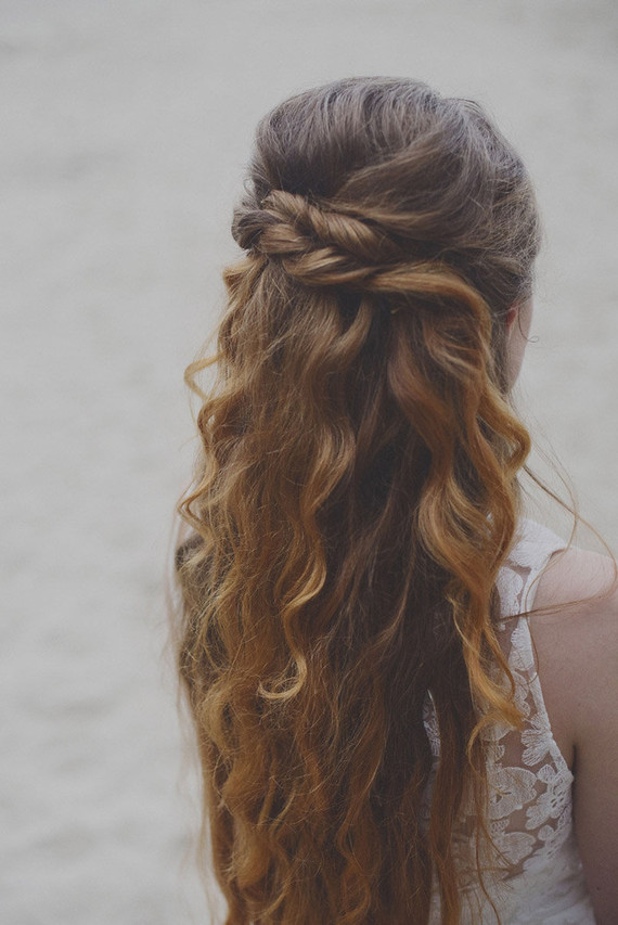 Long loose curl bridal hair