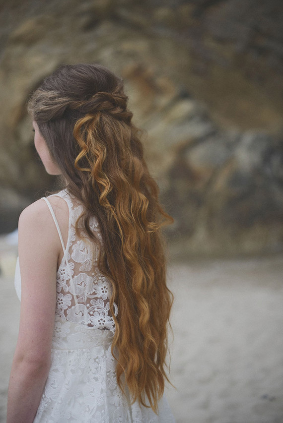 Long loose curl bridal hair