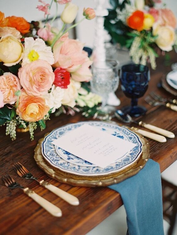 Vintage Spanish inspired wedding tablescape
