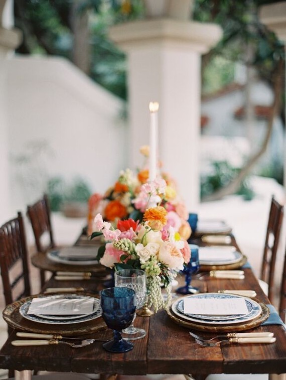 Vintage Spanish inspired wedding tablescape