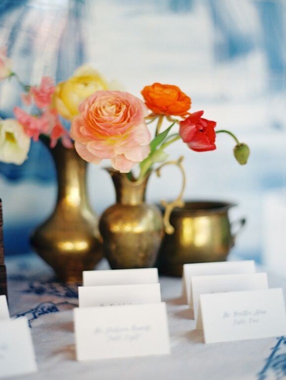 Vintage Spanish inspired escort card table