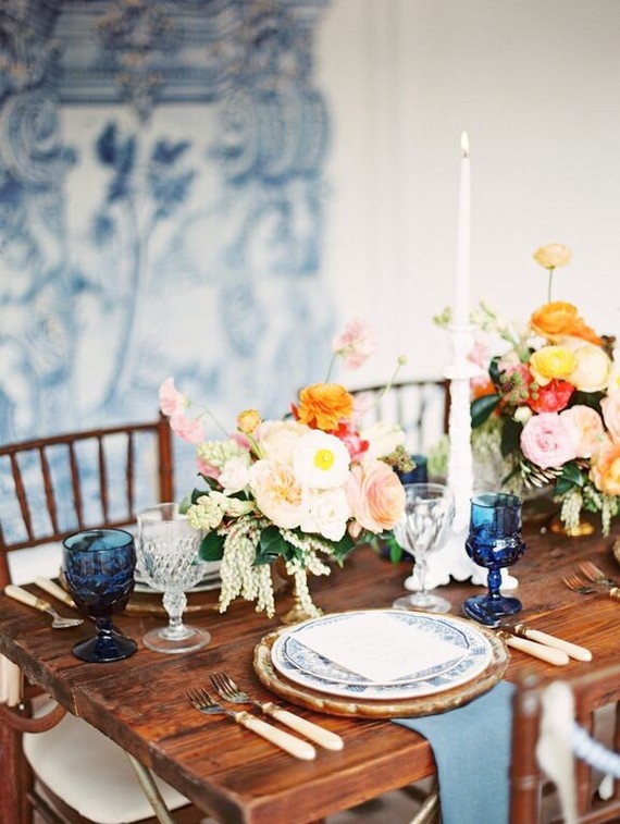 Vintage Spanish inspired wedding tablescape Inspiration
