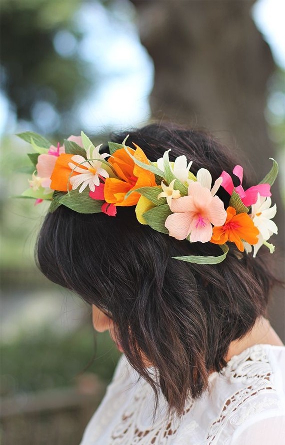 Paper flower crown