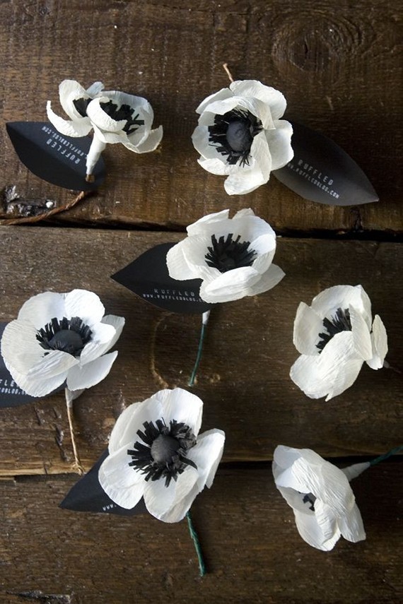 Paper flower boutonniere