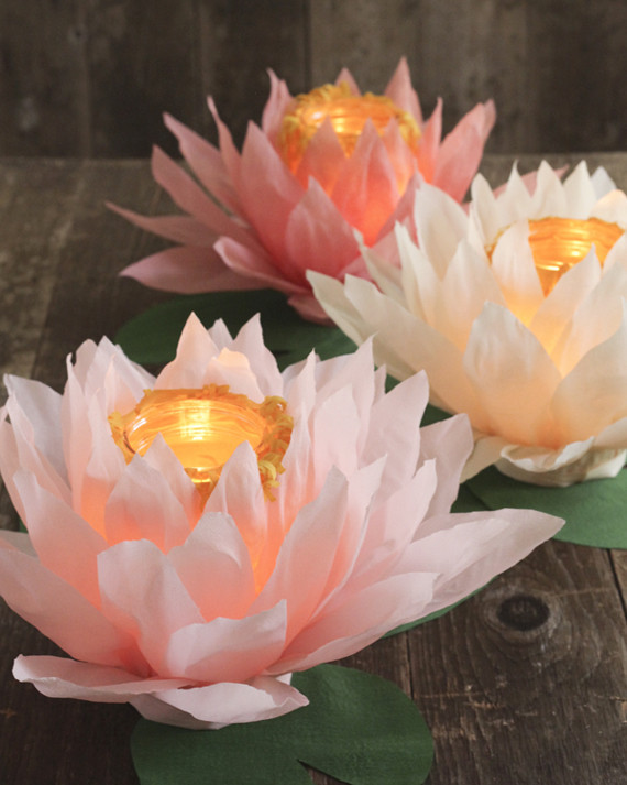Paper flower luminaries