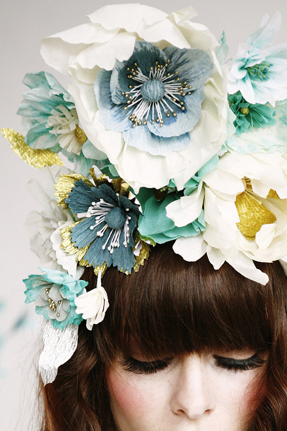 Paper flower headpiece