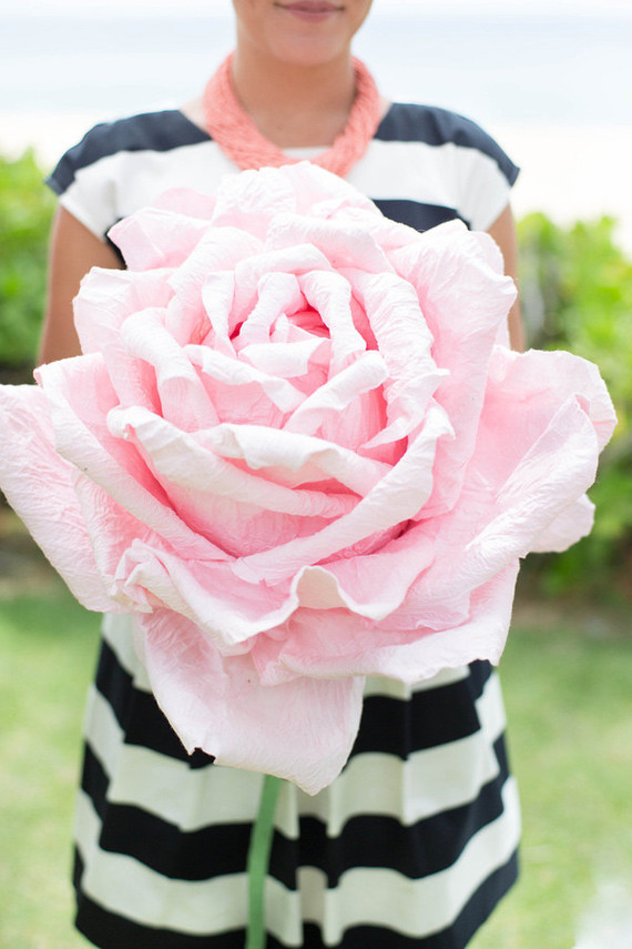 Oversized rose paper flower