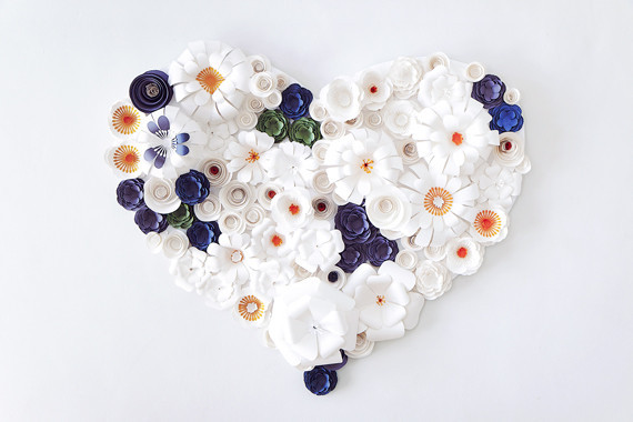 Paper flower heart