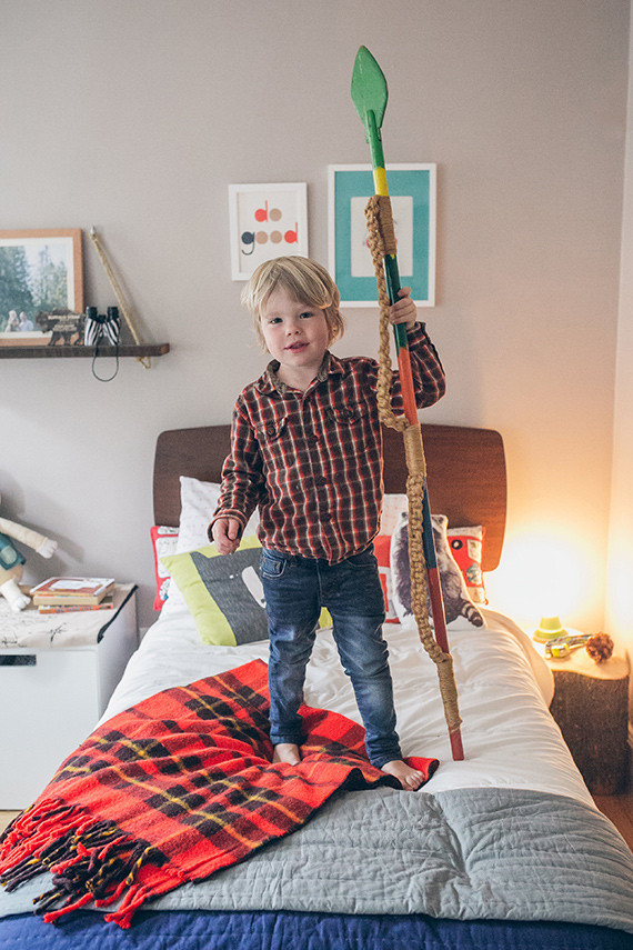 Modern woodsy boys room