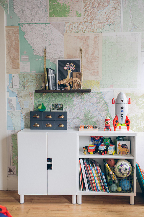 Modern woodsy boys room