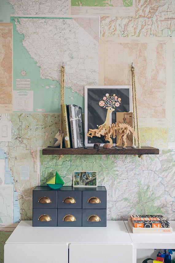 Modern woodsy boys room