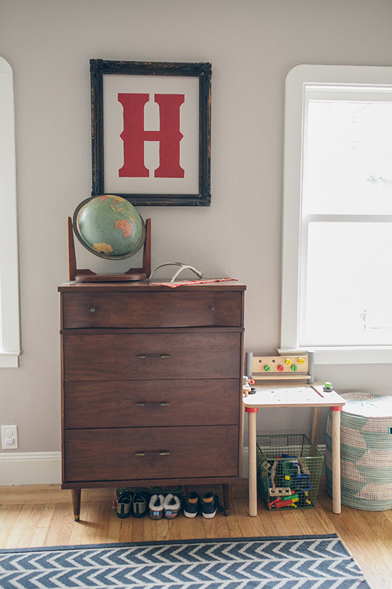 Modern woodsy boys room