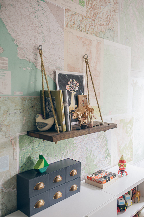 Modern woodsy boys room