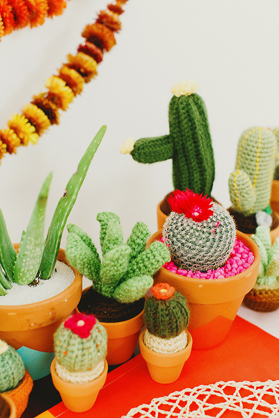 crocheted cactus favors
