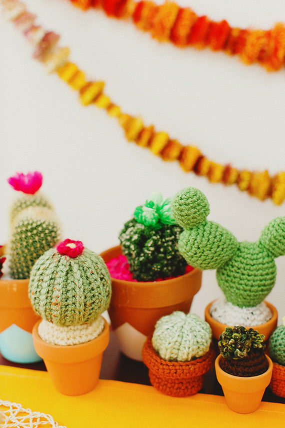 crocheted cactus favors