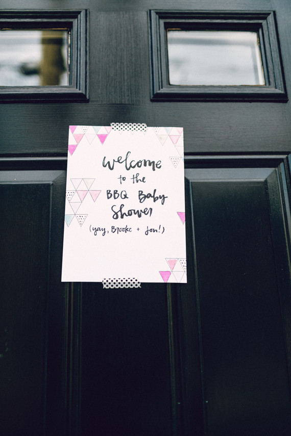 Geometric girl baby shower