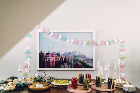 Geometric girl baby shower
