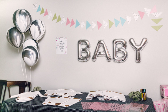 Geometric girl baby shower