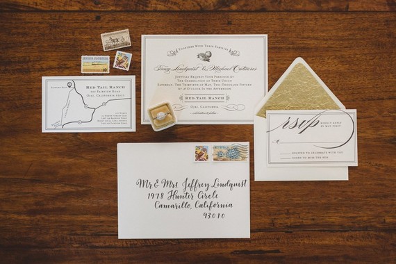 Rustic wedding invitation suite